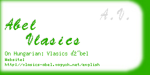 abel vlasics business card